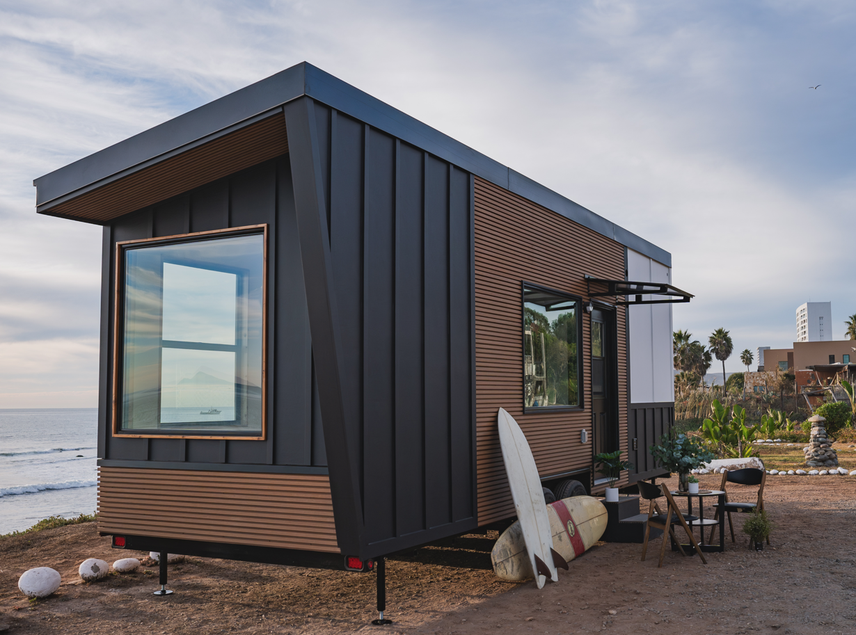 Clever Tiny Homes exterior view of luxury studio unit.‍