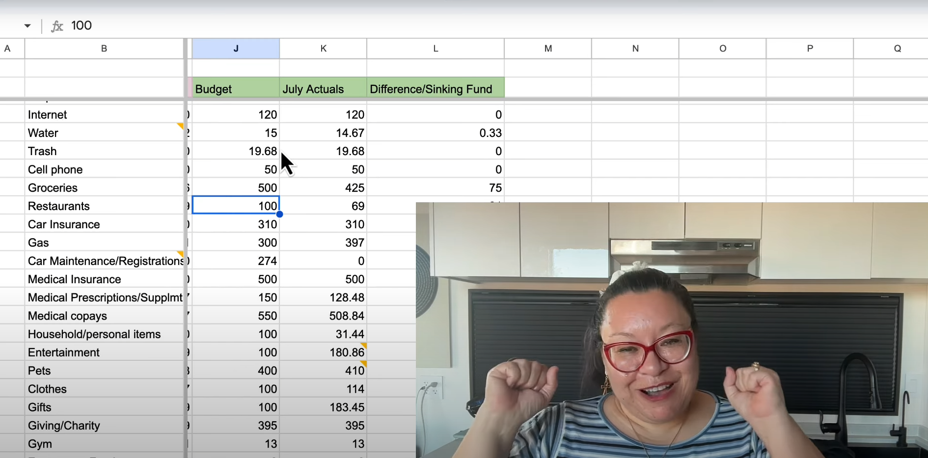 Clever 1 owner reviewing monthly budget spreadsheet on laptop.