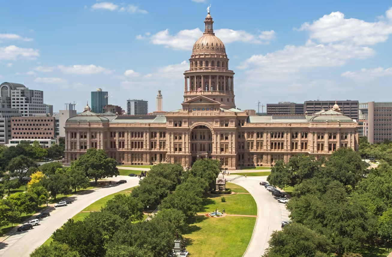 A photo of the Texas State Capitol